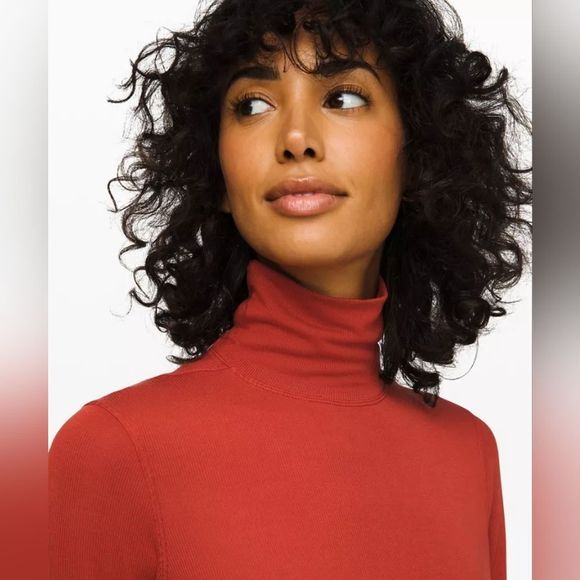 LULULEMON Orange "Full Day Ahead" Turtleneck Size L - Picture 3 of 5